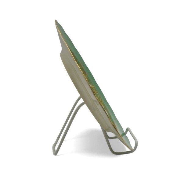 ROYAL BAYREUTH Green and Gold Floral Porcelain Plate, Germany Vintage 10.6" - Picture 7 of 12